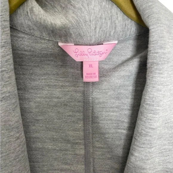 Lilly Pulitzer Gray Women's Blazer Cotton XL Tatum - Picture 2 of 5